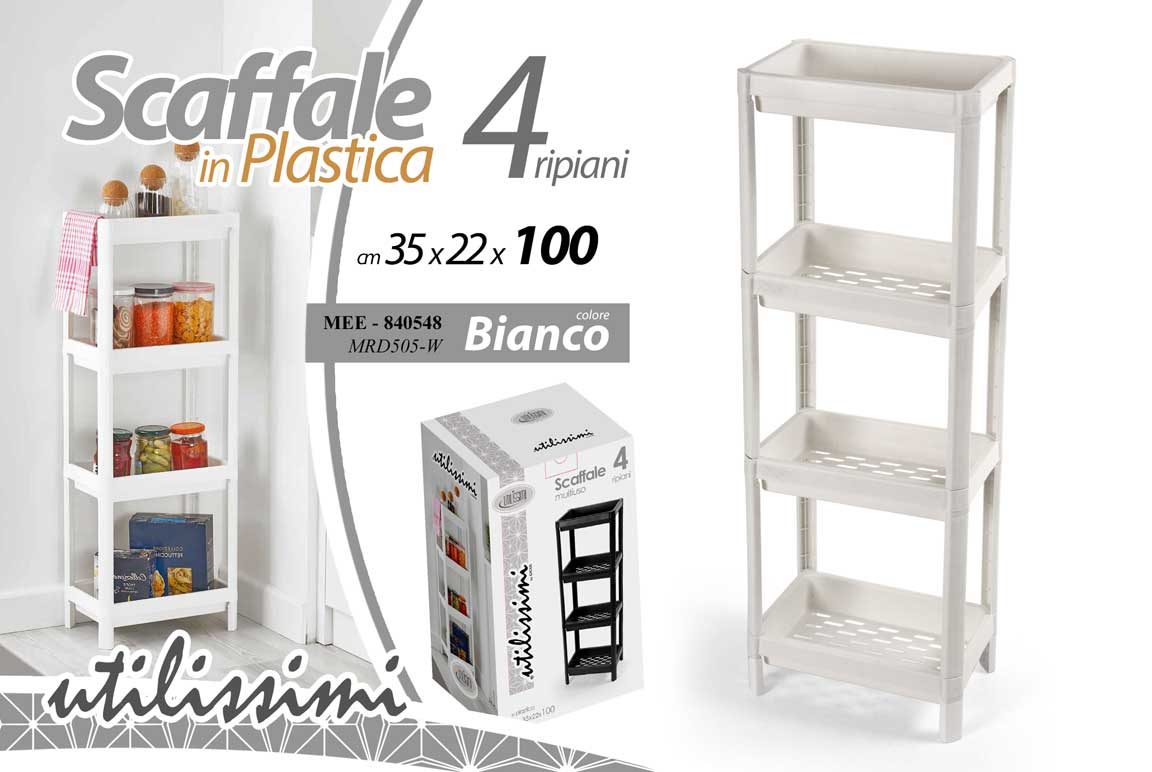 GICOS SCAFFALE IN PLASTICA 3 RIPIANI 35X22X100 BIANCO