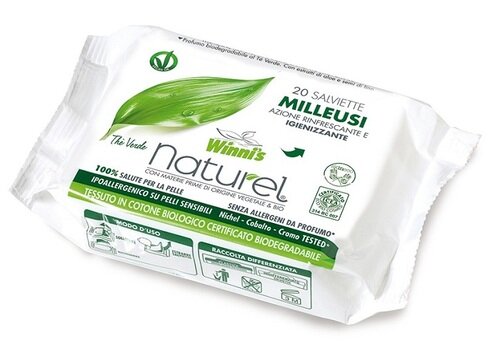 WINNI'S SALVIETTE MILLEUSI RINFRESCANTE E IGIENIZZANTE 20PZ THE' VERDE