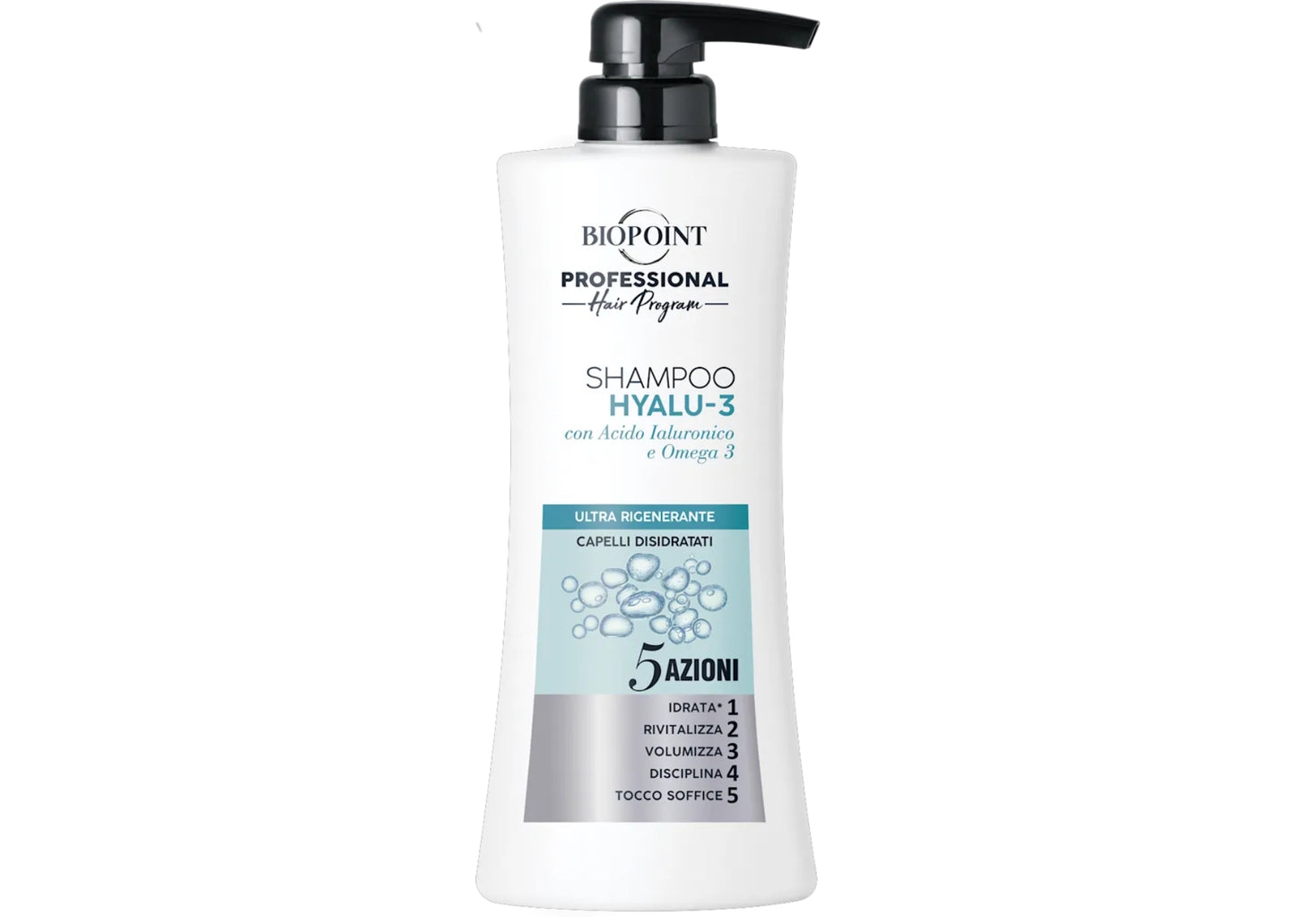 BIOPOINT SHAMPOO 400ML HYALU-3 ULTRA RIGENERANTE CAPELLI DISIDRATATI 5 AZIONI