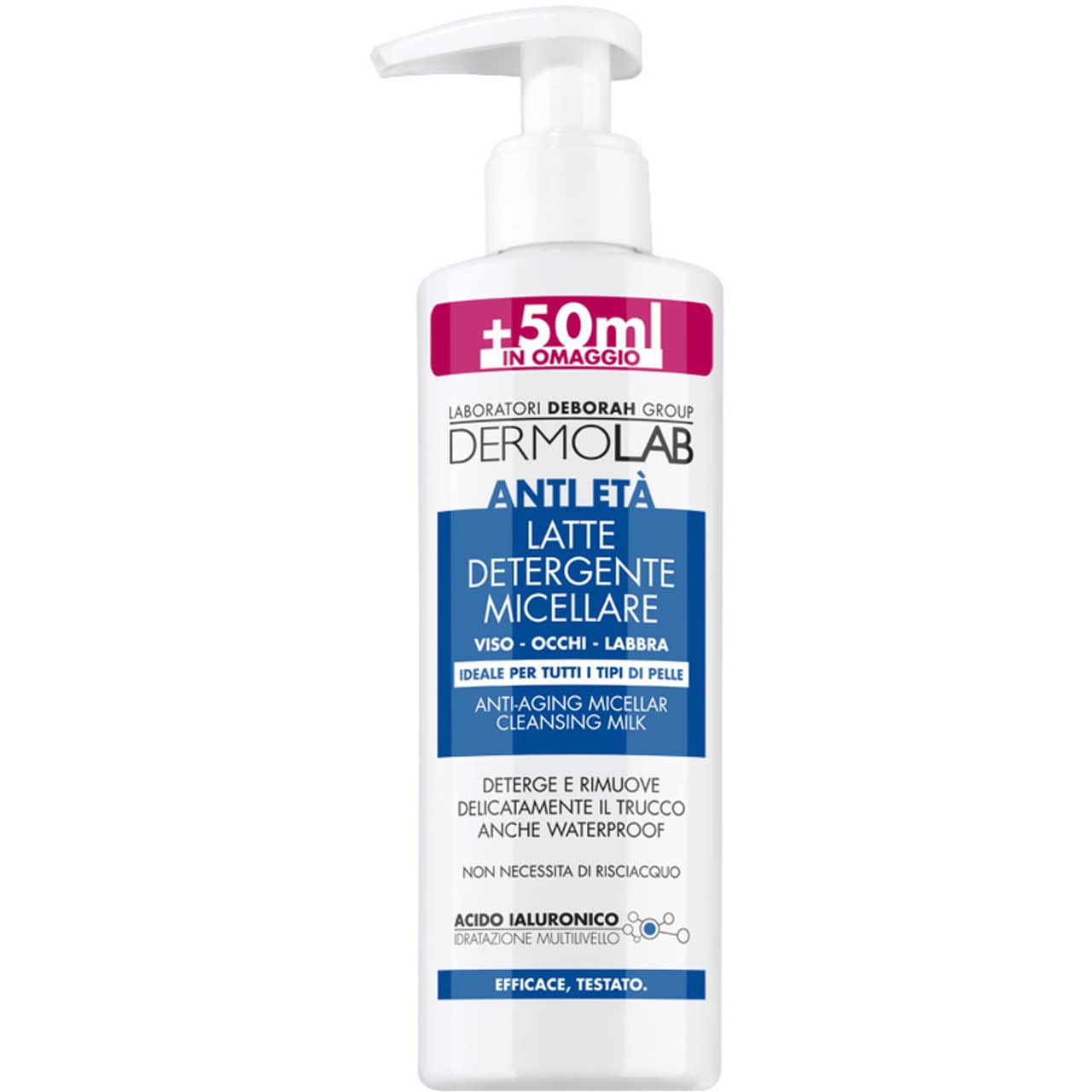 DERMOLAB ANTI ETA' LATTE DETERGENTE MICELLARE 250ML VISO-OCCHI-LABBRA TUTTI I TIPI DI PELLE