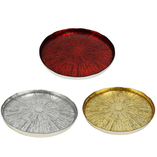 KASAVIVA EYES VASSOIO VETRO CM.32,5 ASSORTITI