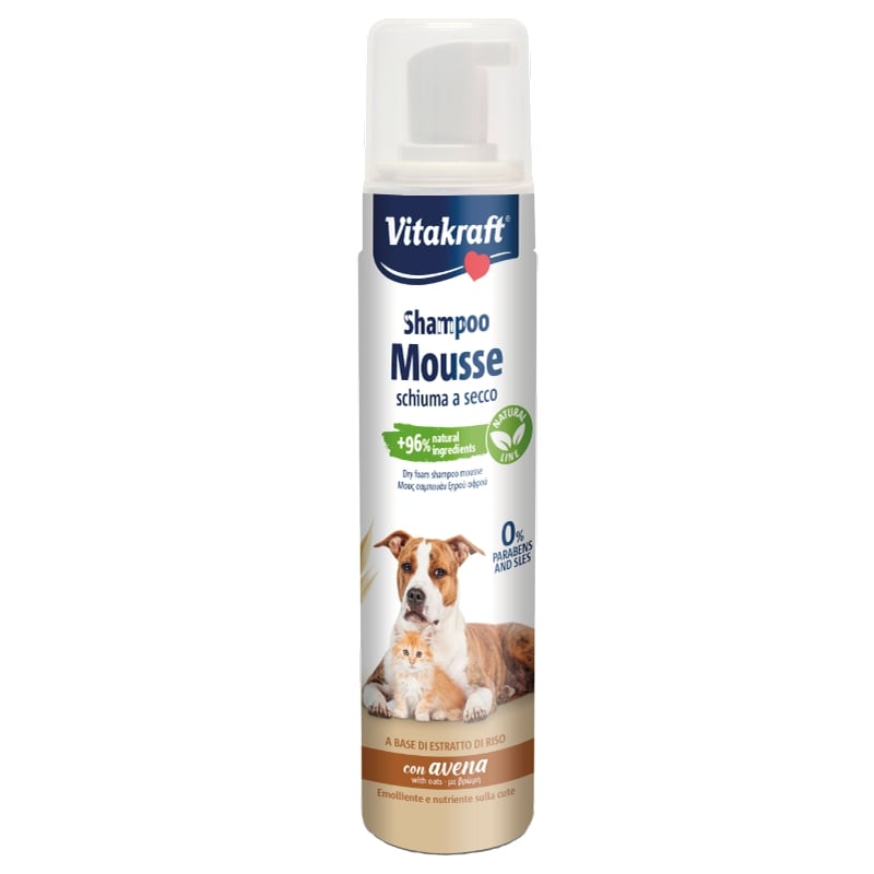 VITAKRAFT SHAMPOO MOUSSE SCHIUMA A SECCO NATURAL LINE 250ML