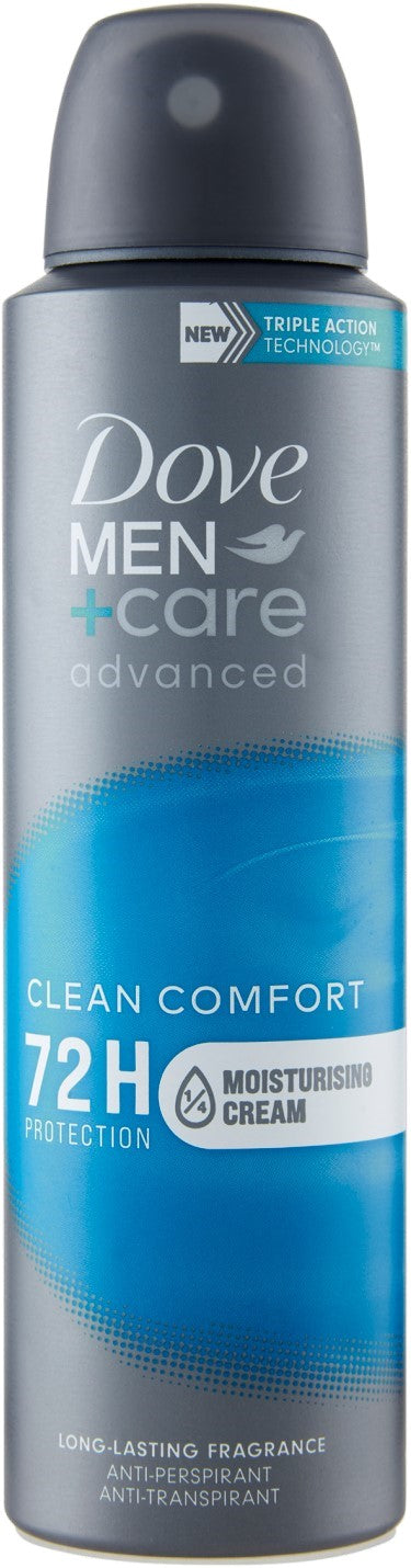 DOVE MEN+CARE ADVANCED DEO SPRAY 150ML CLEAN COMFORT