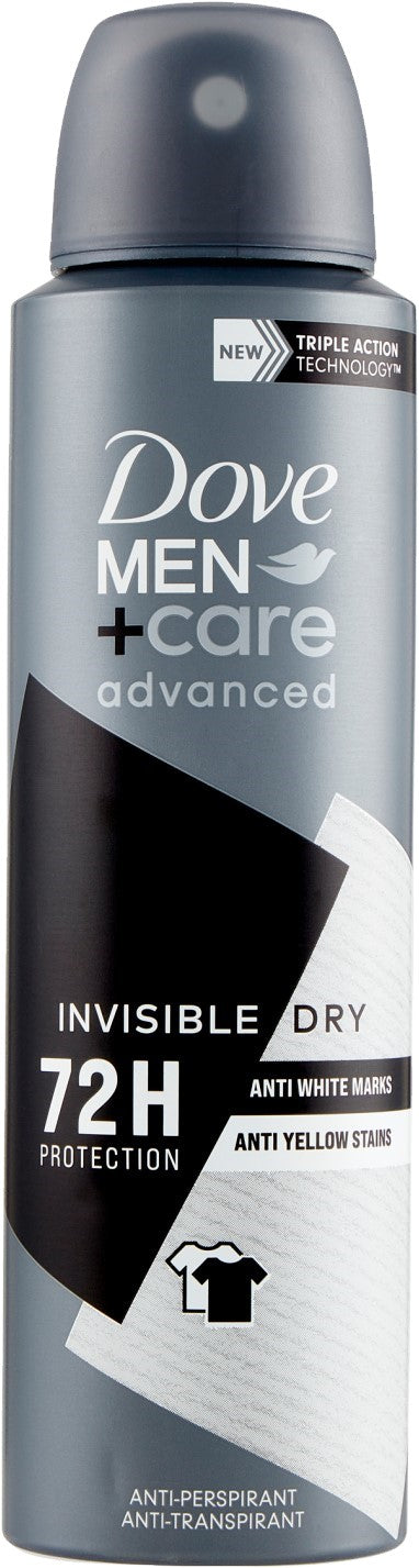 DOVE MEN+CARE ADVANCED DEO SPRAY 150ML INVISIBLE DRY