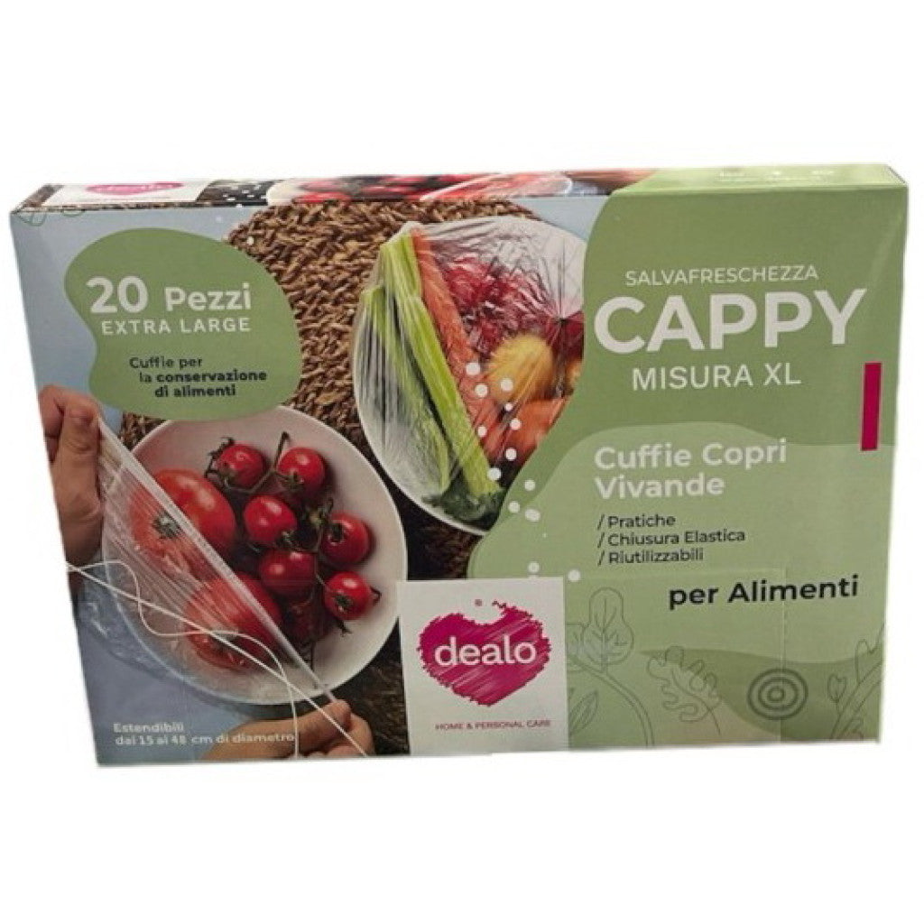 DEALO CAPPY SALVAFRESCHEZZA CUFFIE COPRI VIVANDE PER ALIMENTI XL CM.15/48 20PZ