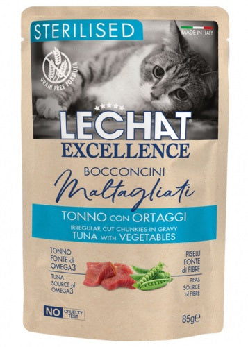 LECHAT EXCELLENCE BOCCONCINI MALTAGLIATI 85G STERILISED TONNO CON ORTAGGI