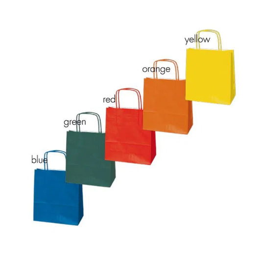 SHOPPER CARTA MANICO RITORTO 22+10X29 ROSSO