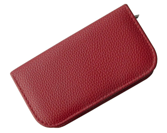 RBB SET MANICURE 8PZ PELLE SINTETICA ROSSO ACCESSORI IN ACCIAIO AL CARBONIO C50