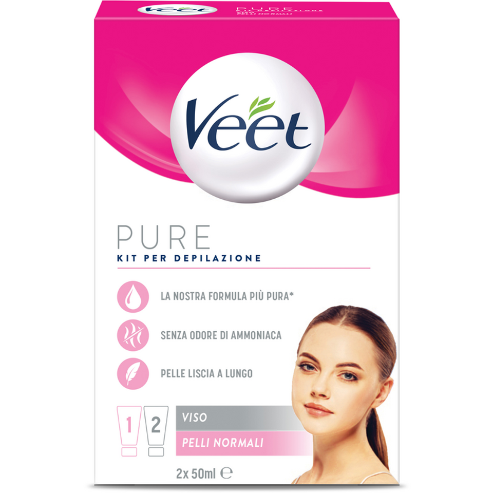 VEET PURE KIT PER DEPILAZIONE VISO 2X50ML PELLI NORMALI