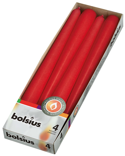 BOLSIUS CANDELA CM.24,5 ROSSO 4PZ