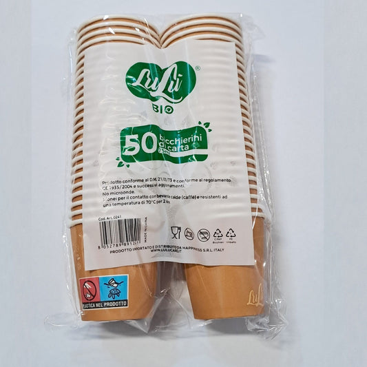 LULU' BIO BICCHIERINI IN CARTA 75ML 50PZ BIANCHI