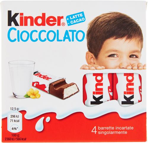 KINDER CIOCCOLATO 4 BARRETTE 50G T4