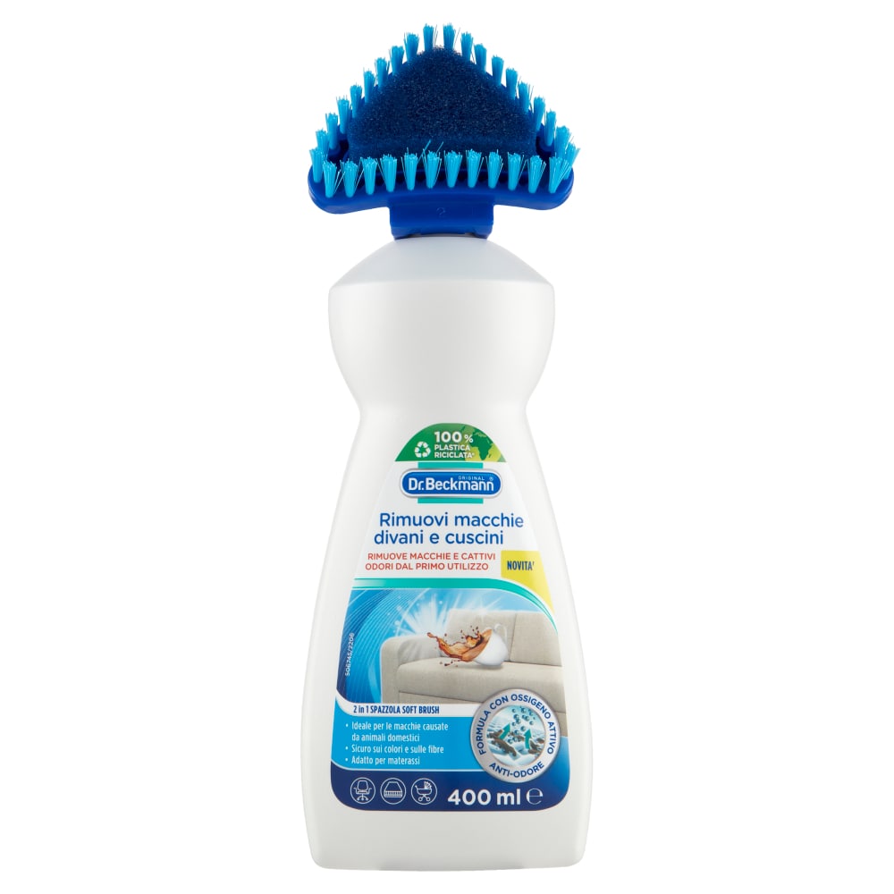 DR. BECKMANN RIMUOVI MACCHIE DIVANI E CUSCINI 400ML CON SPAZZOLA SOFT BRUSH