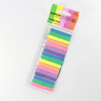 TINTA UNITA DESK STACCA & ATTACCA SEGNO FILM NEON COLORS 425 STRISCE 6MM X 45MM 17 COLORI