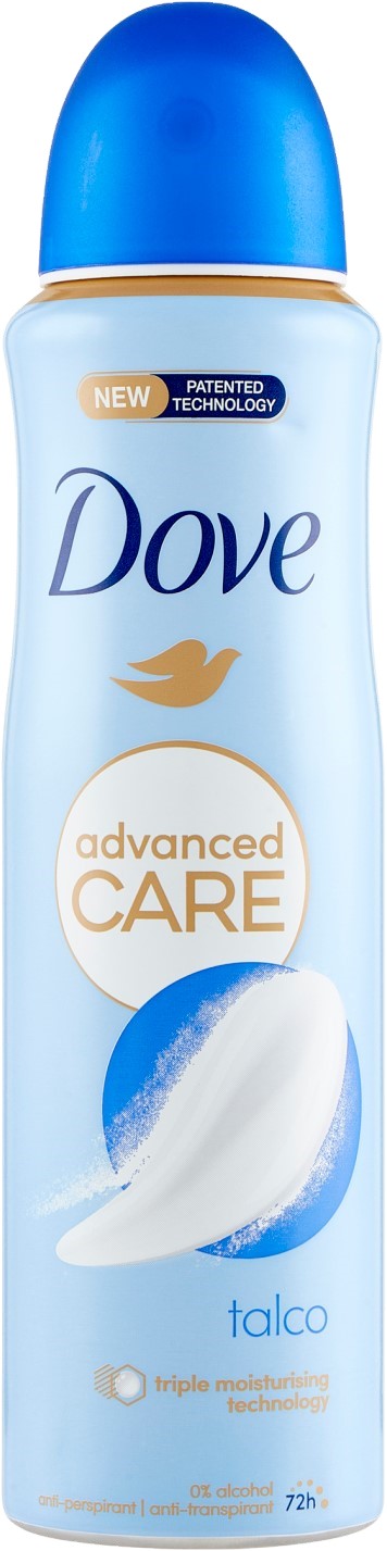 DOVE ADVANCED CARE DEO SPRAY 150ML TALCO 72H
