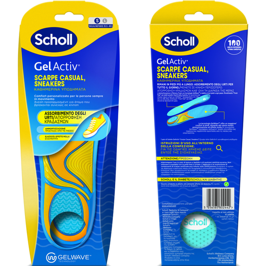 SCHOLL GEL ACTIV SCARPE CASUAL,SNEAKERS TAGLIA S 35,5-40,5
