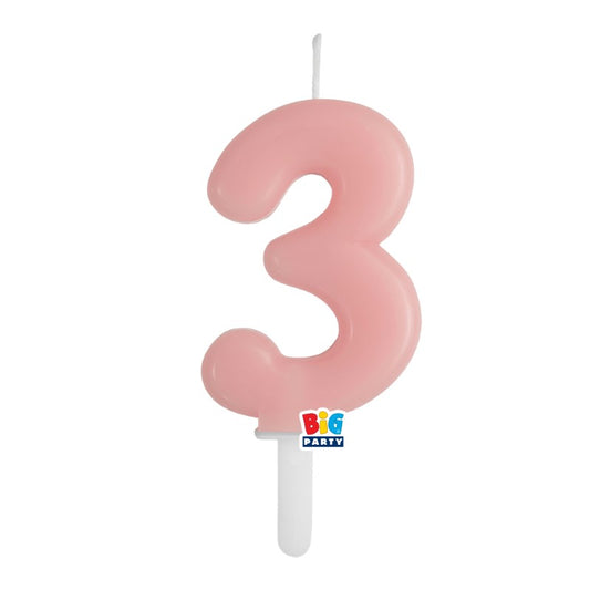 BIG PARTY CANDELA TINY PLUMP ROSA BABY 3 CM.7