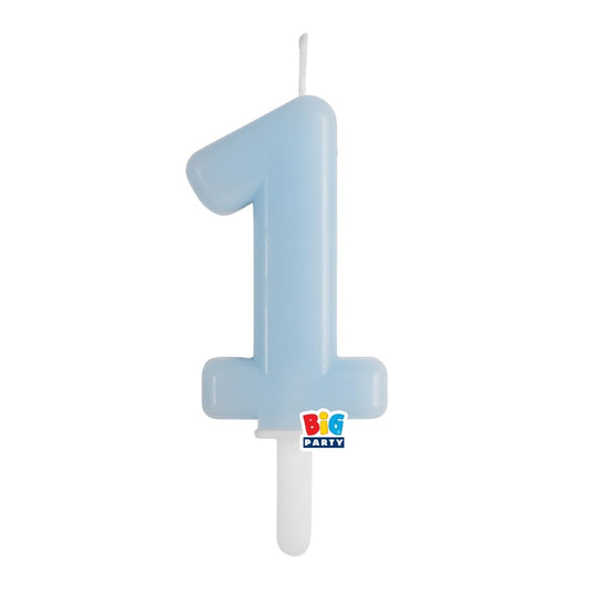 BIG PARTY CANDELA TINY PLUMP CELESTE BABY 1 CM.7