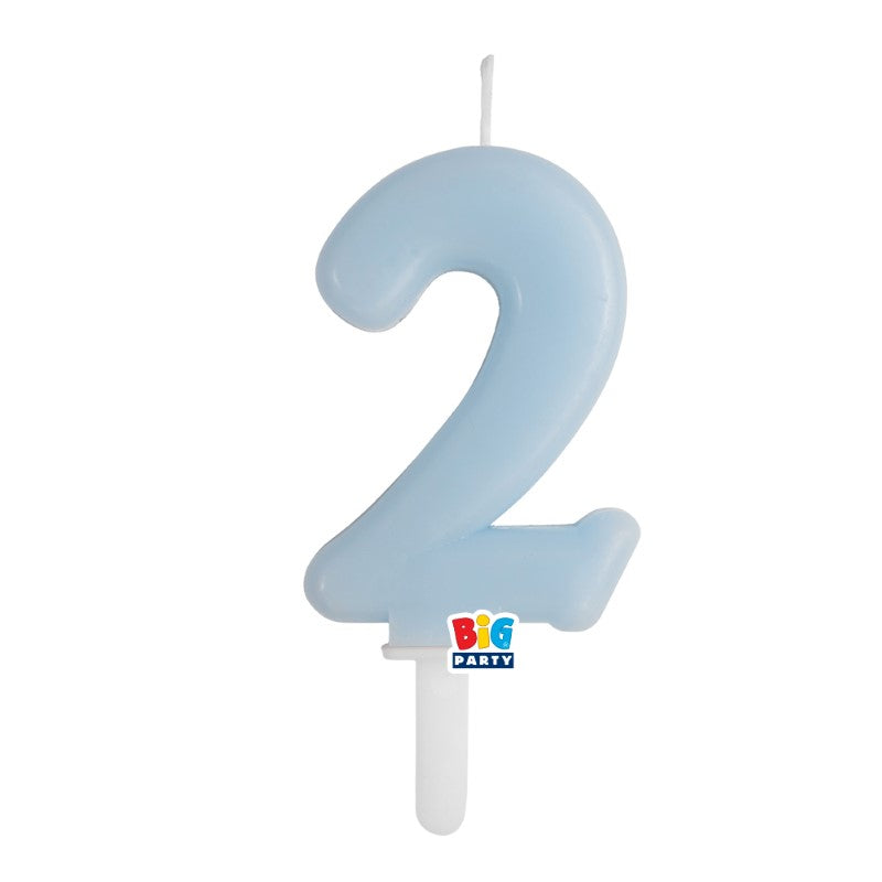 BIG PARTY CANDELA TINY PLUMP CELESTE BABY 2 CM.7