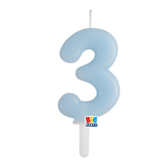 BIG PARTY CANDELA TINY PLUMP CELESTE BABY 3 CM.7