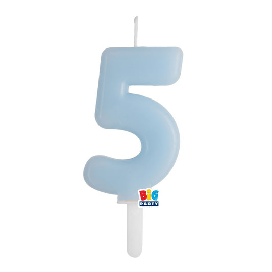 BIG PARTY CANDELA TINY PLUMP CELESTE BABY 5 CM.7