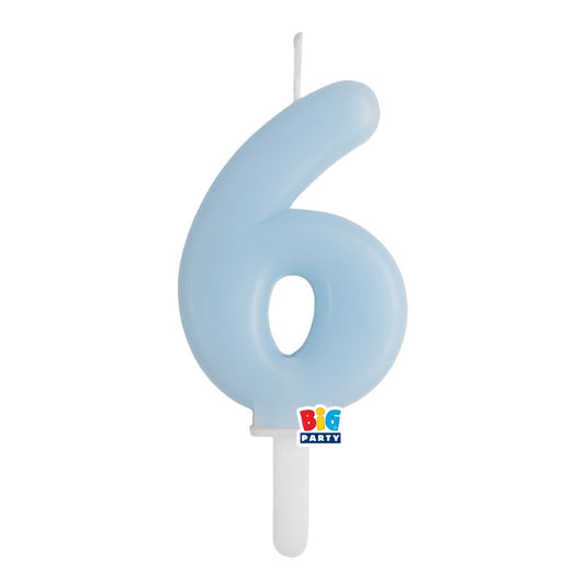 BIG PARTY CANDELA TINY PLUMP CELESTE BABY 6 CM.7
