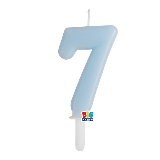 BIG PARTY CANDELA TINY PLUMP CELESTE BABY 7 CM.7