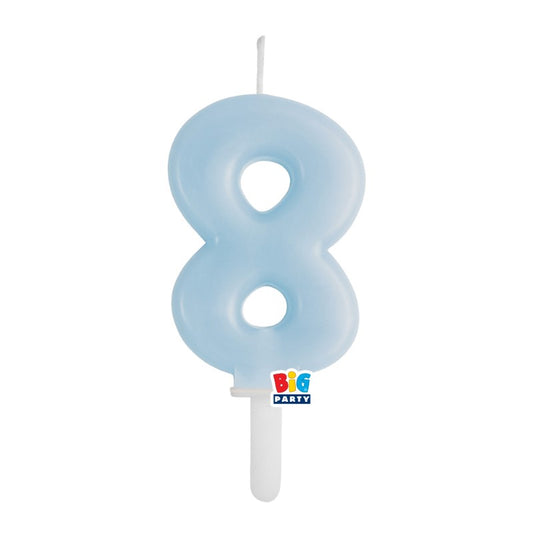 BIG PARTY CANDELA TINY PLUMP CELESTE BABY 8 CM.7