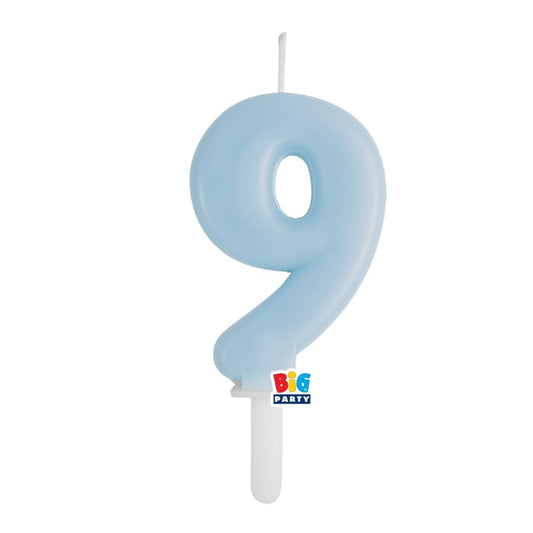 BIG PARTY CANDELA TINY PLUMP CELESTE BABY 9 CM.7