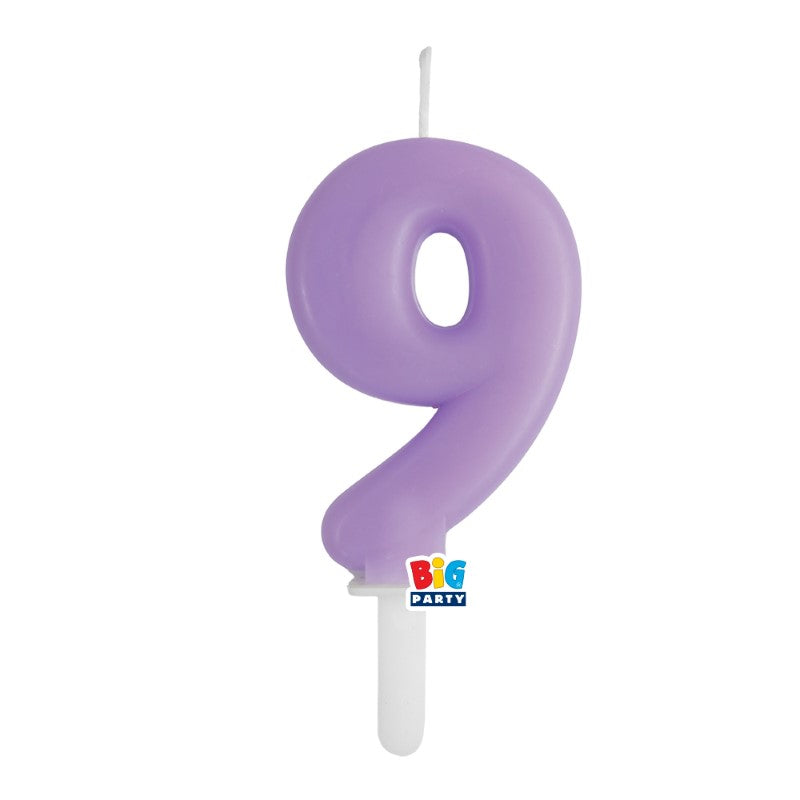 BIG PARTY CANDELA TINY PLUMP LILLA 9 CM.7