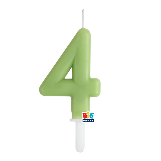 BIG PARTY CANDELA TINY PLUMP VERDE OLIVA 4 CM.7