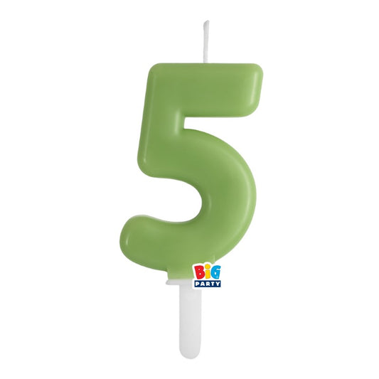 BIG PARTY CANDELA TINY PLUMP VERDE OLIVA 5 CM.7
