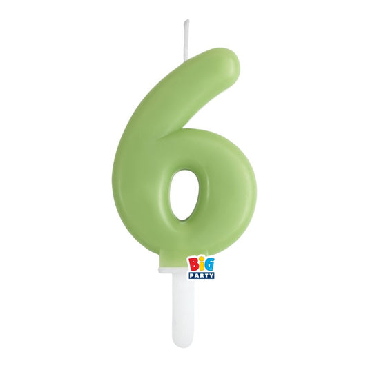 BIG PARTY CANDELA TINY PLUMP VERDE OLIVA 6 CM.7