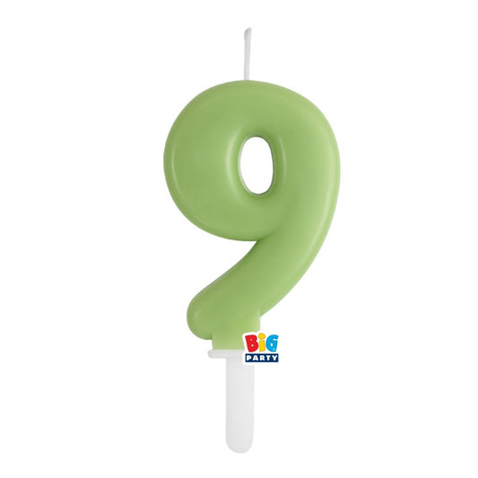 BIG PARTY CANDELA TINY PLUMP VERDE OLIVA 9 CM.7