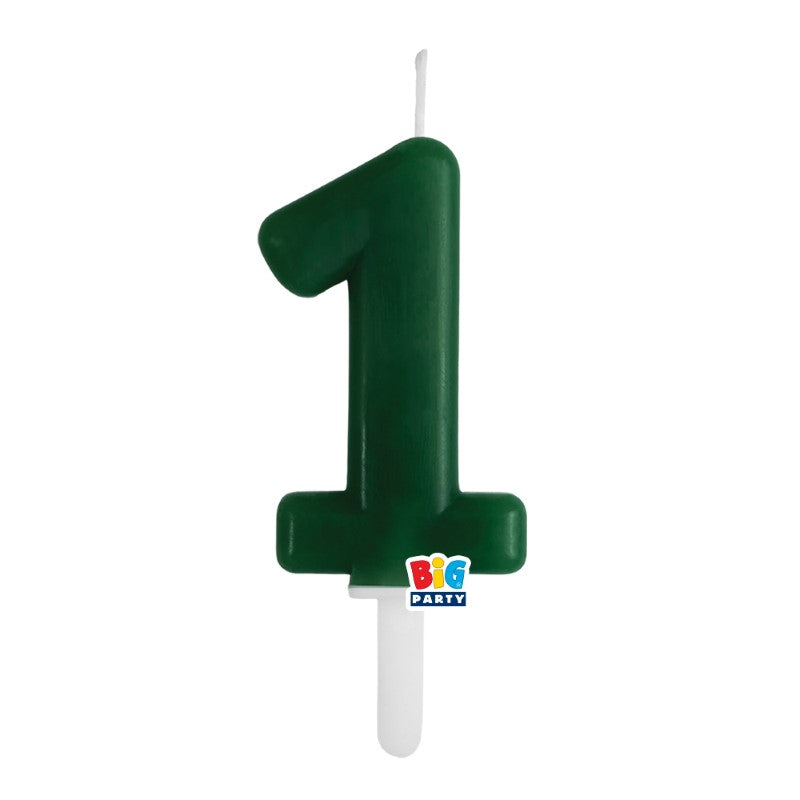 BIG PARTY CANDELA TINY PLUMP VERDE FORESTA 1 CM.7