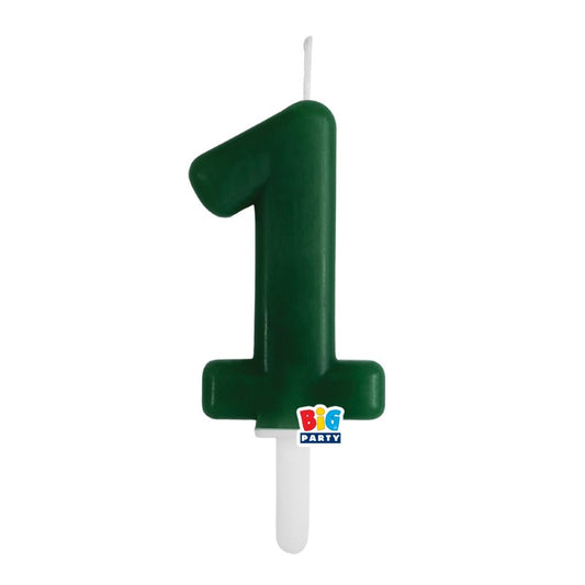 BIG PARTY CANDELA TINY PLUMP VERDE FORESTA 1 CM.7
