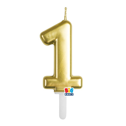 BIG PARTY CANDELA TINY PLUMP ORO METAL 1 CM.7