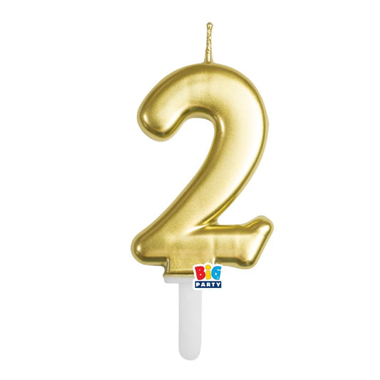 BIG PARTY CANDELA TINY PLUMP ORO METAL 2 CM.7