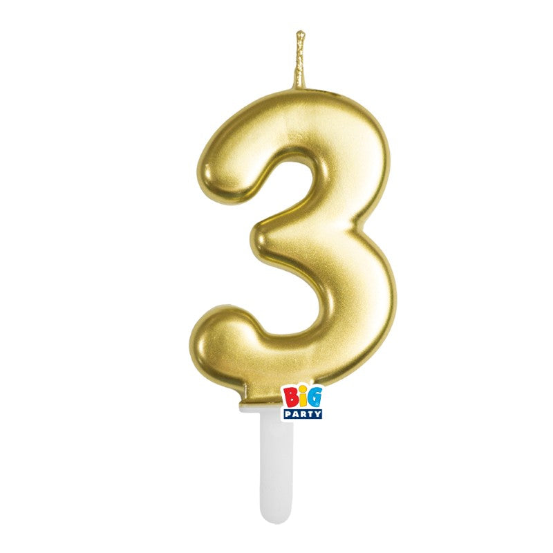 BIG PARTY CANDELA TINY PLUMP ORO METAL 3 CM.7