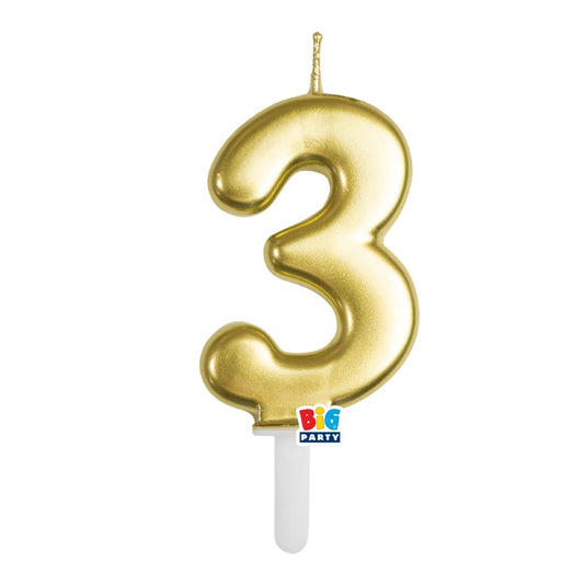BIG PARTY CANDELA TINY PLUMP ORO METAL 3 CM.7