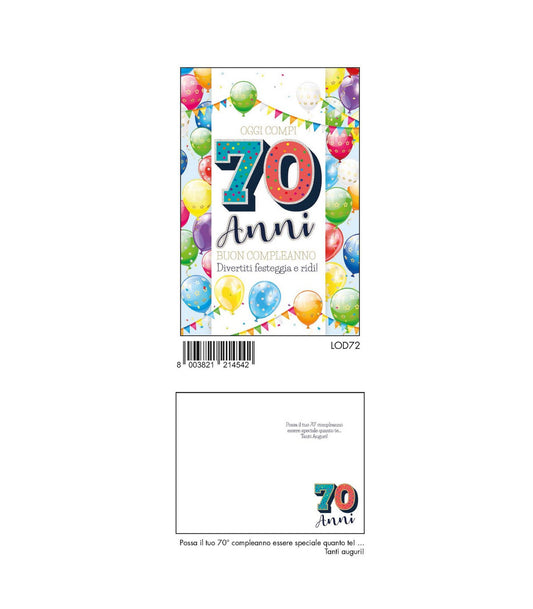 CROMO NB BIGLIETTO PER I TUOI NOSTALGICI 70 ANNI