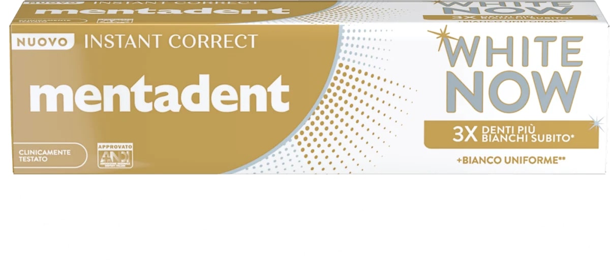 MENTADENT DENTIFRICIO 75ML WHITE NOW INSTANT CORRECT BIANCO UNIFORME
