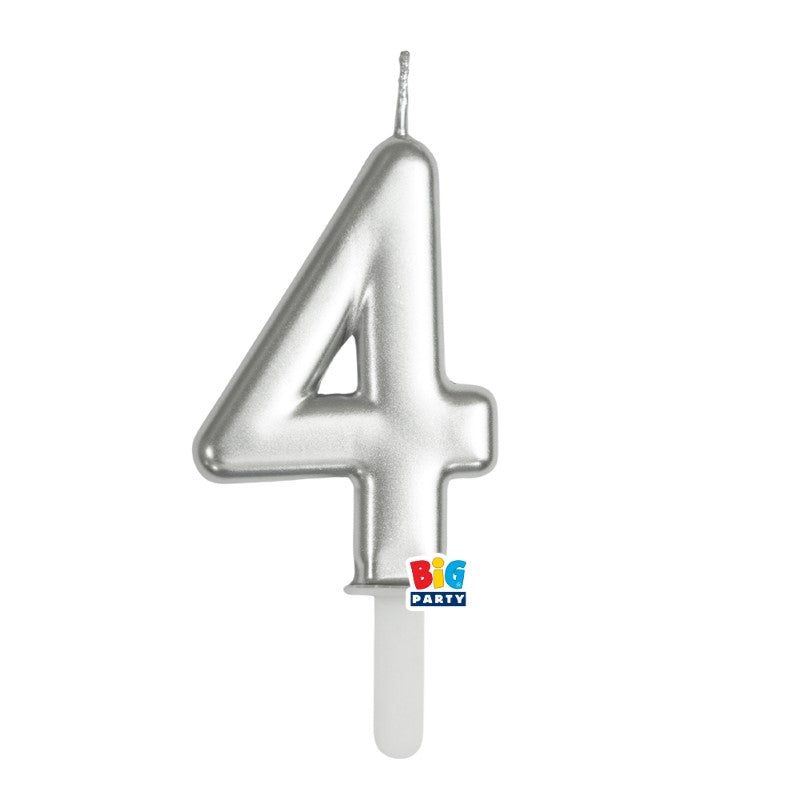 BIG PARTY CANDELA TINY PLUMP ARGENTO METAL 4 CM.7
