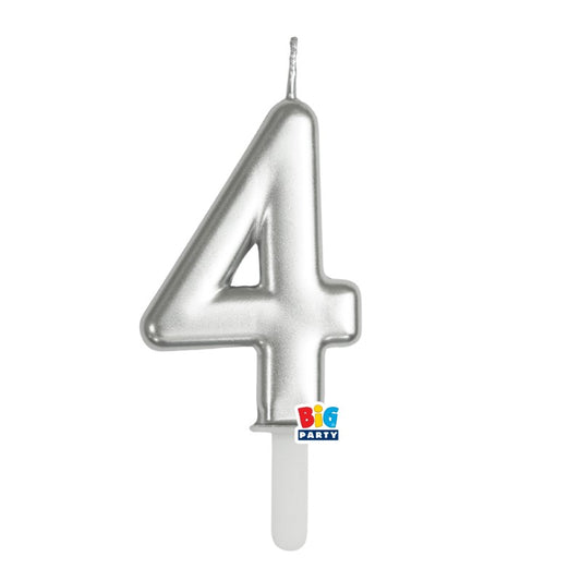 BIG PARTY CANDELA TINY PLUMP ARGENTO METAL 4 CM.7