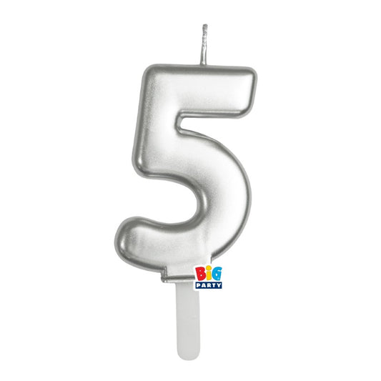 BIG PARTY CANDELA TINY PLUMP ARGENTO METAL 5 CM.7