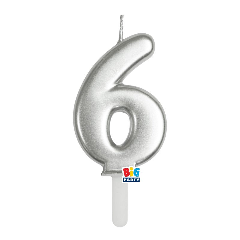 BIG PARTY CANDELA TINY PLUMP ARGENTO METAL 6 CM.7