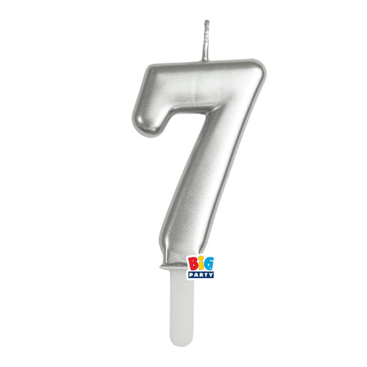 BIG PARTY CANDELA TINY PLUMP ARGENTO METAL 7 CM.7