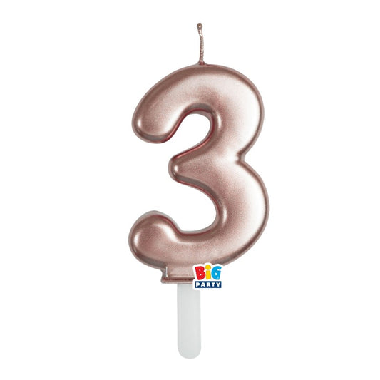 BIG PARTY CANDELA TINY PLUMP ROSE GOLD METAL 3 CM.7