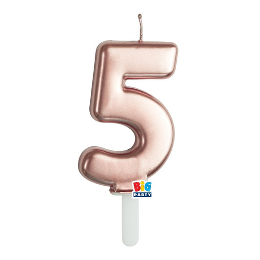 BIG PARTY CANDELA TINY PLUMP ROSE GOLD METAL 5 CM.7