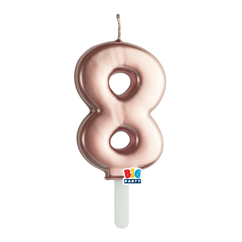 BIG PARTY CANDELA TINY PLUMP ROSE GOLD METAL 8 CM.7